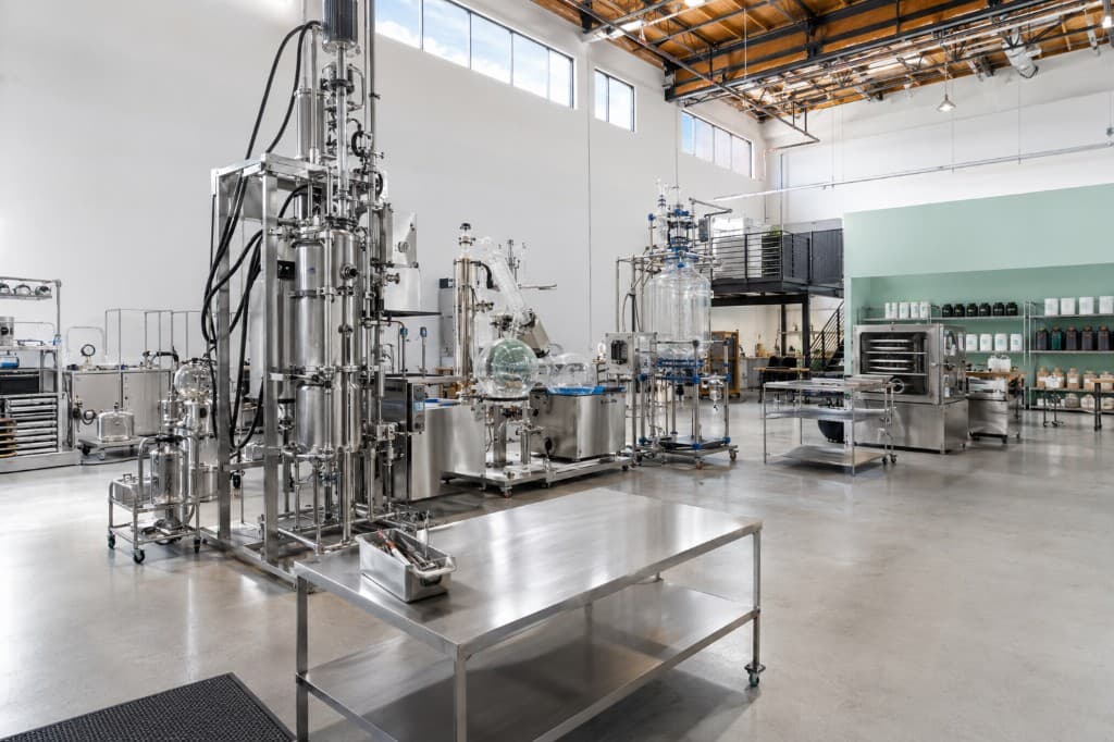 Industrial processing equipment and rotary evaporation systems in a laboratory