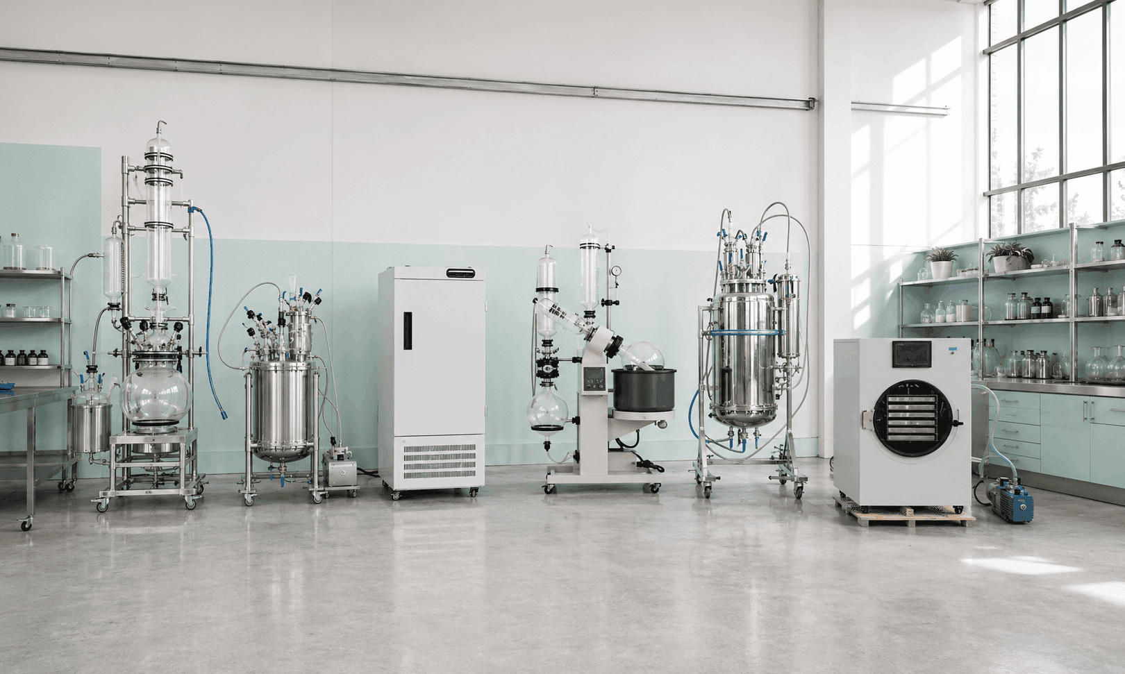 Ethanol extraction equipment for cannabis processing lab