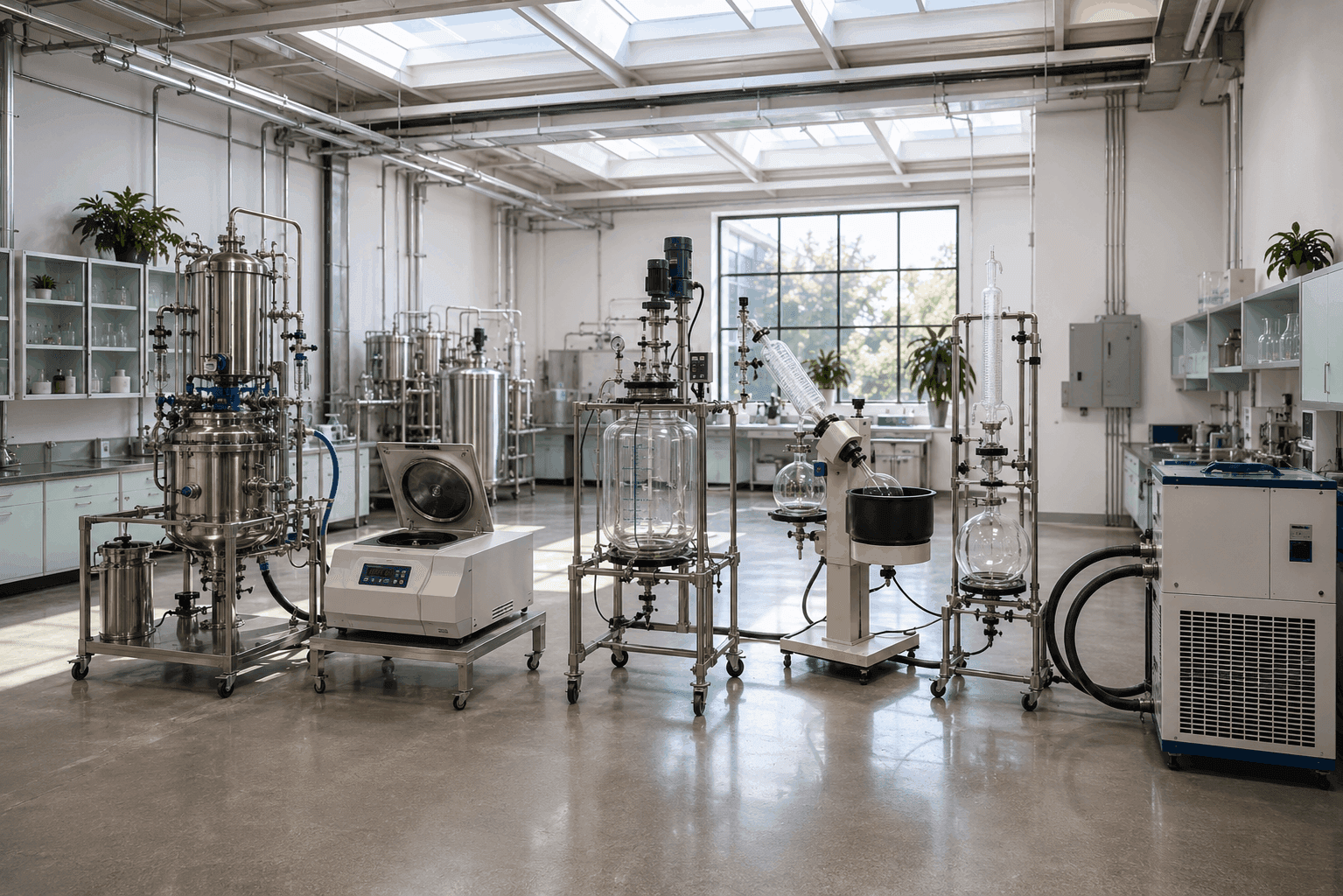 Cannabis extraction throughput equipment setup