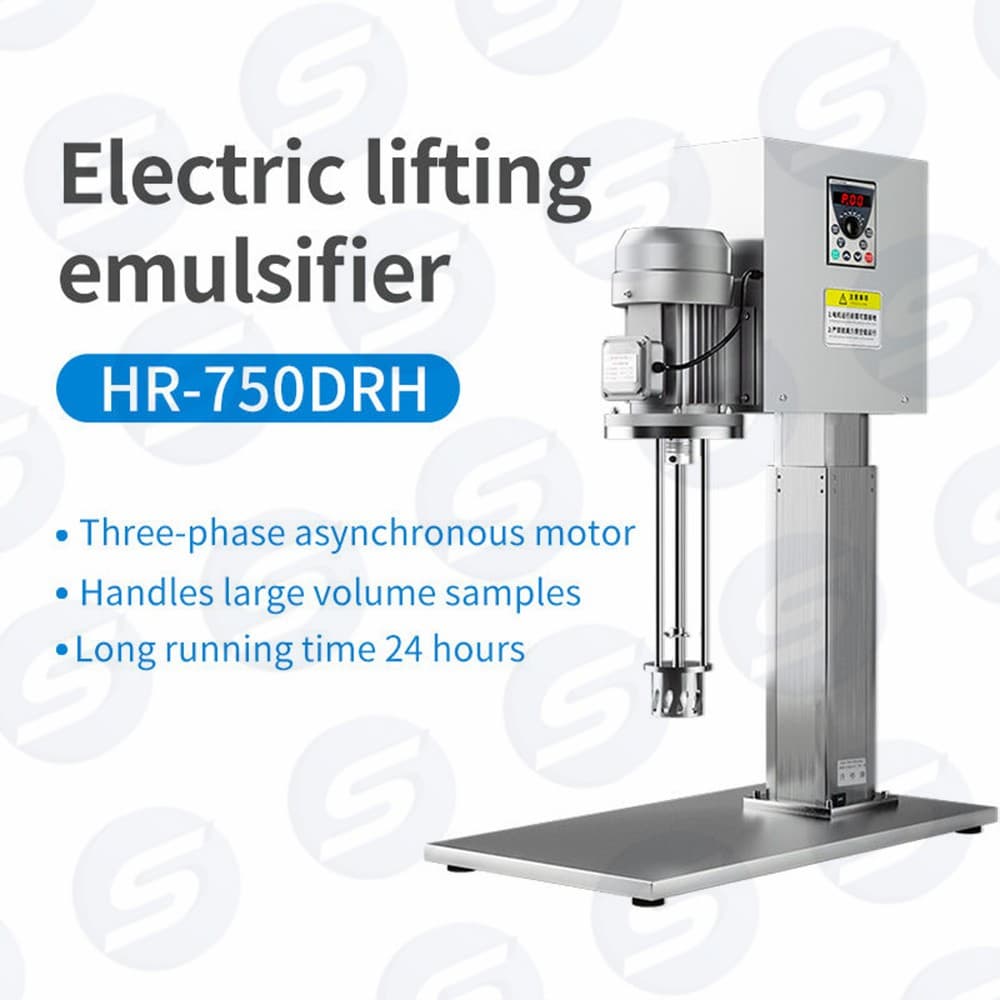 Lab Homogenizer Cosmetic Liquid Food Mixer Electric Lift High-speed Shear 0.75KW