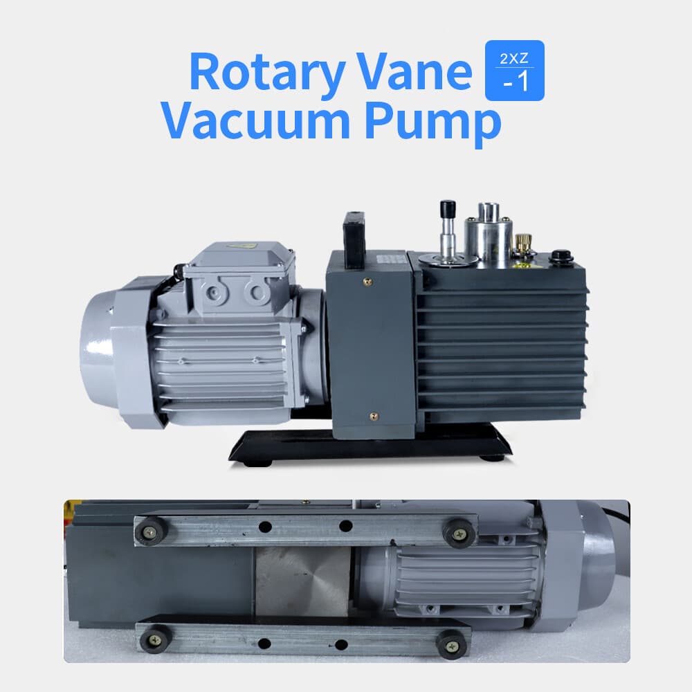 Portable Oil Sealed Dual Stage Rotary Vane Vacuum Pump 250W 0.06Pa 2.12CFM 110V